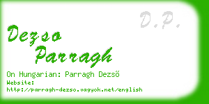 dezso parragh business card